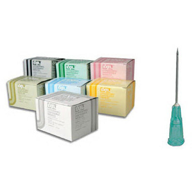 Hypodermic Needle, Regular Bevel, 25ga x 1in, Deep Blue Hub, 100/bx